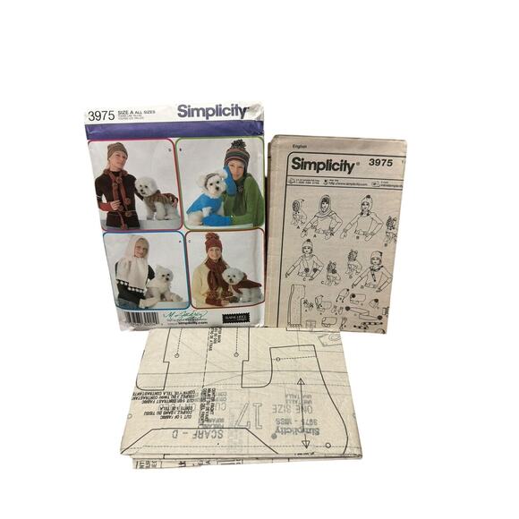 Simplicity 3975 Dog Coats and Misses Accessories Scarf Hat Sewing Pattern uncut - Picture 4 of 4